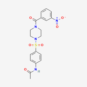 molecular formula C19H20N4O6S B2914967 N-(4-{[4-(3-nitrobenzoyl)piperazin-1-yl]sulfonyl}phenyl)acetamide CAS No. 428835-27-2