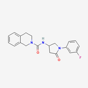molecular formula C20H20FN3O2 B2914973 N-(1-(3-氟苯基)-5-氧代吡咯烷-3-基)-3,4-二氢异喹啉-2(1H)-甲酰胺 CAS No. 887465-94-3