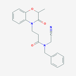 N-benzyl-N-(cyanomethyl)-3-(2-methyl-3-oxo-3,4-dihydro-2H-1,4-benzoxazin-4-yl)propanamide