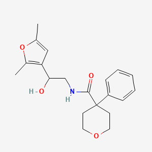 N-(2-(2,5-dimethylfuran-3-yl)-2-hydroxyethyl)-4-phenyltetrahydro-2H-pyran-4-carboxamide