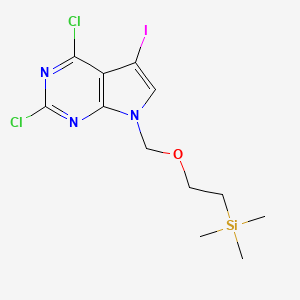 molecular formula C12H16Cl2IN3OSi B2914995 2,4-二氯-5-碘-7-{[2-(三甲基甲硅烷基)乙氧基]甲基}-7H-吡咯并[2,3-d]嘧啶 CAS No. 1404364-72-2