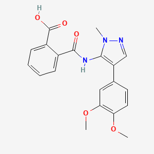 molecular formula C20H19N3O5 B2915028 2-({[4-(3,4-二甲氧基苯基)-1-甲基-1H-吡唑-5-基]氨基}羰基)苯甲酸 CAS No. 956612-11-6