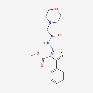 molecular formula C18H20N2O4S B2915041 2-(2-吗啉乙酰氨基)-4-苯基噻吩-3-甲酸甲酯 CAS No. 448914-53-2