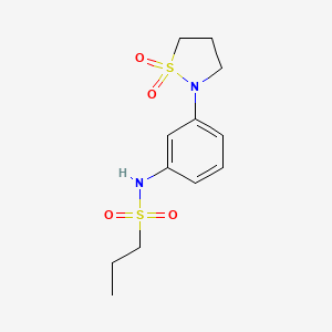 molecular formula C12H18N2O4S2 B2915042 N-(3-(1,1-dioxidoisothiazolidin-2-yl)phenyl)propane-1-sulfonamide CAS No. 941932-08-7