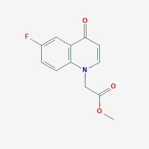 molecular formula C12H10FNO3 B2915044 methyl 2-(6-fluoro-4-oxo-1,4-dihydroquinolin-1-yl)acetate CAS No. 1171941-16-4