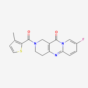 molecular formula C17H14FN3O2S B2915048 8-fluoro-2-(3-methylthiophene-2-carbonyl)-3,4-dihydro-1H-dipyrido[1,2-a:4',3'-d]pyrimidin-11(2H)-one CAS No. 2034276-01-0