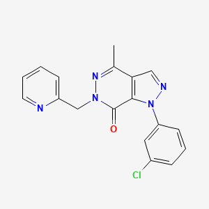 molecular formula C18H14ClN5O B2915050 1-(3-chlorophenyl)-4-methyl-6-(pyridin-2-ylmethyl)-1H-pyrazolo[3,4-d]pyridazin-7(6H)-one CAS No. 955802-51-4