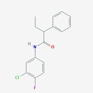 molecular formula C16H15ClFNO B291506 N-(3-chloro-4-fluorophenyl)-2-phenylbutanamide 