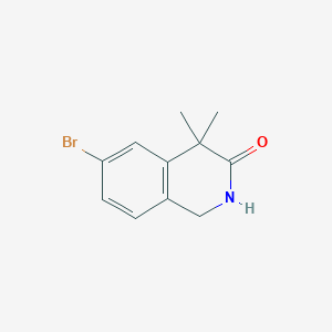 molecular formula C11H12BrNO B2915064 6-Bromo-4,4-dimethyl-1,2-dihydroisoquinolin-3(4H)-one CAS No. 1780774-37-9