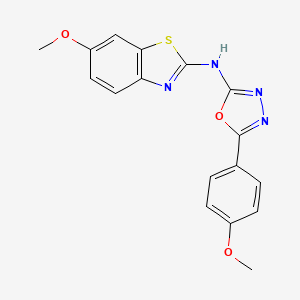molecular formula C17H14N4O3S B2915065 N-(6-methoxy-1,3-benzothiazol-2-yl)-5-(4-methoxyphenyl)-1,3,4-oxadiazol-2-amine CAS No. 862975-92-6