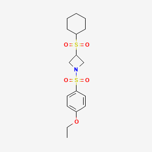 molecular formula C17H25NO5S2 B2915068 3-(Cyclohexylsulfonyl)-1-((4-ethoxyphenyl)sulfonyl)azetidine CAS No. 1795416-54-4