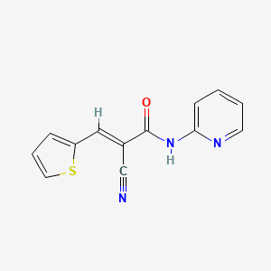 molecular formula C13H9N3OS B2915069 (2E)-2-cyano-N-pyridin-2-yl-3-(2-thienyl)acrylamide CAS No. 852028-46-7
