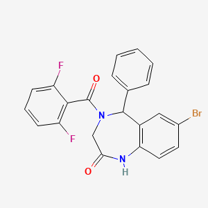 molecular formula C22H15BrF2N2O2 B2915075 7-bromo-4-(2,6-difluorobenzoyl)-5-phenyl-1,3,4,5-tetrahydro-2H-1,4-benzodiazepin-2-one CAS No. 533876-70-9