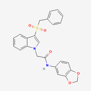 molecular formula C24H20N2O5S B2915080 N-(benzo[d][1,3]dioxol-5-yl)-2-(3-(benzylsulfonyl)-1H-indol-1-yl)acetamide CAS No. 898431-09-9