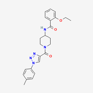 molecular formula C24H27N5O3 B2915083 2-ethoxy-N-(1-(1-(p-tolyl)-1H-1,2,3-triazole-4-carbonyl)piperidin-4-yl)benzamide CAS No. 1251607-81-4