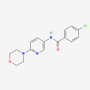 molecular formula C16H16ClN3O2 B2915092 4-chloro-N-(6-morpholino-3-pyridinyl)benzenecarboxamide CAS No. 860650-11-9