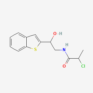 molecular formula C13H14ClNO2S B2915094 N-[2-(1-Benzothiophen-2-yl)-2-hydroxyethyl]-2-chloropropanamide CAS No. 2411254-61-8