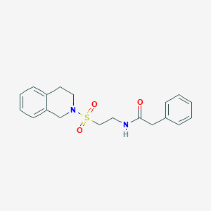 molecular formula C19H22N2O3S B2915097 2-phenyl-N-[2-(1,2,3,4-tetrahydroisoquinoline-2-sulfonyl)ethyl]acetamide CAS No. 921897-95-2