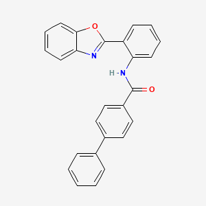 molecular formula C26H18N2O2 B2915099 N-(2-(benzo[d]oxazol-2-yl)phenyl)-[1,1'-biphenyl]-4-carboxamide CAS No. 477499-38-0