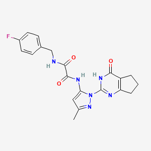 N1-(4-fluorobenzyl)-N2-(3-methyl-1-(4-oxo-4,5,6,7-tetrahydro-3H-cyclopenta[d]pyrimidin-2-yl)-1H-pyrazol-5-yl)oxalamide