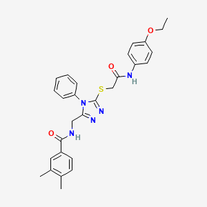 N-((5-((2-((4-ethoxyphenyl)amino)-2-oxoethyl)thio)-4-phenyl-4H-1,2,4-triazol-3-yl)methyl)-3,4-dimethylbenzamide