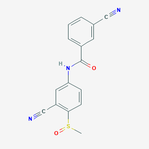 molecular formula C16H11N3O2S B2915119 3-氰基-N-[3-氰基-4-(甲基亚磺酰基)苯基]苯甲酰胺 CAS No. 955976-81-5