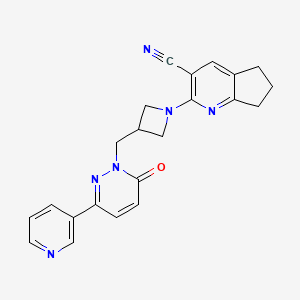 2-(3-{[6-oxo-3-(pyridin-3-yl)-1,6-dihydropyridazin-1-yl]methyl}azetidin-1-yl)-5H,6H,7H-cyclopenta[b]pyridine-3-carbonitrile