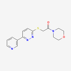 molecular formula C15H16N4O2S B2915142 1-Morpholino-2-((6-(pyridin-3-yl)pyridazin-3-yl)thio)ethanone CAS No. 872987-39-8
