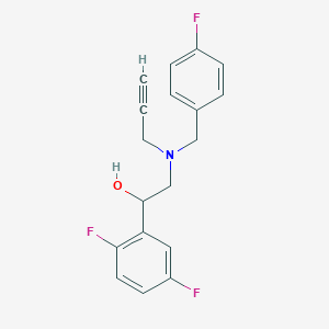 molecular formula C18H16F3NO B2915170 1-(2,5-Difluorophenyl)-2-[(4-fluorophenyl)methyl-prop-2-ynylamino]ethanol CAS No. 2305522-56-7