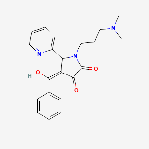 molecular formula C22H25N3O3 B2915187 1-(3-(dimethylamino)propyl)-3-hydroxy-4-(4-methylbenzoyl)-5-(pyridin-2-yl)-1H-pyrrol-2(5H)-one CAS No. 618878-42-5