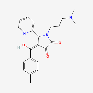 molecular formula C22H25N3O3 B2915187 1-(3-(二甲氨基)丙基)-3-羟基-4-(4-甲基苯甲酰)-5-(吡啶-2-基)-1H-吡咯-2(5H)-酮 CAS No. 618878-42-5