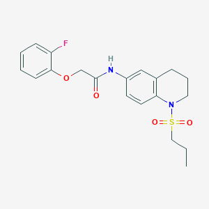 molecular formula C20H23FN2O4S B2915190 2-(2-fluorophenoxy)-N-(1-(propylsulfonyl)-1,2,3,4-tetrahydroquinolin-6-yl)acetamide CAS No. 946383-76-2