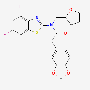 2-(benzo[d][1,3]dioxol-5-yl)-N-(4,6-difluorobenzo[d]thiazol-2-yl)-N-((tetrahydrofuran-2-yl)methyl)acetamide