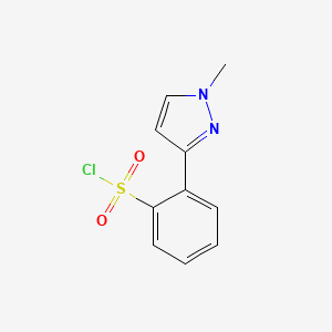 molecular formula C10H9ClN2O2S B2915197 2-(1-Methyl-1H-pyrazol-3-yl)-benzenesulfonyl chloride CAS No. 87488-81-1