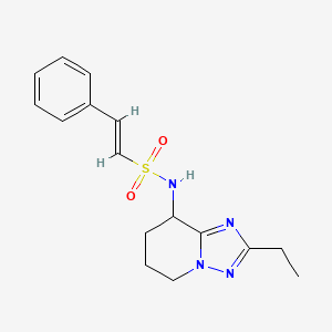 molecular formula C16H20N4O2S B2915199 (E)-N-(2-Ethyl-5,6,7,8-tetrahydro-[1,2,4]triazolo[1,5-a]pyridin-8-yl)-2-phenylethenesulfonamide CAS No. 2111914-22-6