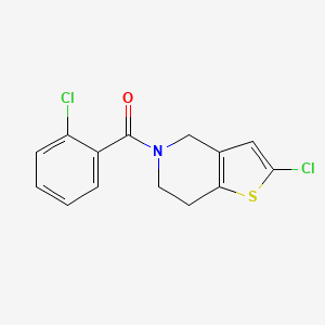 molecular formula C14H11Cl2NOS B2915210 (2-chloro-6,7-dihydrothieno[3,2-c]pyridin-5(4H)-yl)(2-chlorophenyl)methanone CAS No. 72406-16-7