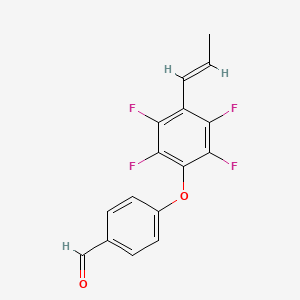 molecular formula C16H10F4O2 B2915212 4-[2,3,5,6-tetrafluoro-4-[(E)-prop-1-enyl]phenoxy]benzaldehyde CAS No. 694448-27-6