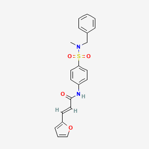 molecular formula C21H20N2O4S B2915213 (E)-N-(4-(N-benzyl-N-methylsulfamoyl)phenyl)-3-(furan-2-yl)acrylamide CAS No. 497090-21-8