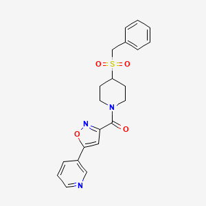 (4-(Benzylsulfonyl)piperidin-1-yl)(5-(pyridin-3-yl)isoxazol-3-yl)methanone