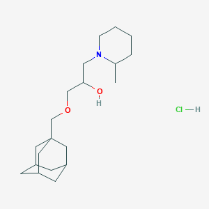 molecular formula C20H36ClNO2 B2915221 1-((3r,5r,7r)-金刚烷-1-基甲氧基)-3-(2-甲基哌啶-1-基)丙烷-2-醇盐酸盐 CAS No. 1216499-36-3