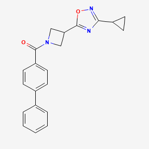 molecular formula C21H19N3O2 B2915229 [1,1'-联苯]-4-基(3-(3-环丙基-1,2,4-恶二唑-5-基)氮杂环丁-1-基)甲酮 CAS No. 1351610-43-9