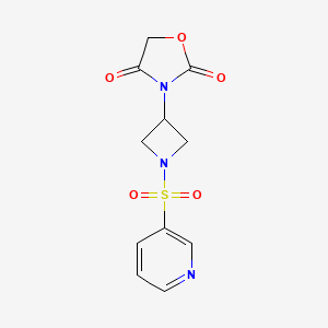 molecular formula C11H11N3O5S B2915230 3-(1-(Pyridin-3-ylsulfonyl)azetidin-3-yl)oxazolidine-2,4-dione CAS No. 2034237-32-4