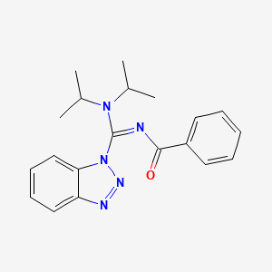 molecular formula C20H23N5O B2915237 N-[benzotriazol-1-yl-[di(propan-2-yl)amino]methylidene]benzamide CAS No. 305862-27-5