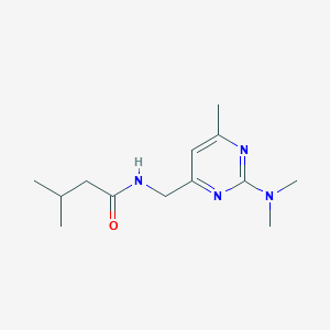 molecular formula C13H22N4O B2915238 N-((2-(dimethylamino)-6-methylpyrimidin-4-yl)methyl)-3-methylbutanamide CAS No. 1798035-23-0