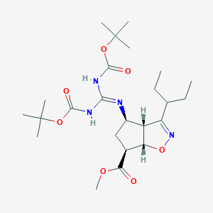 (3aR,4R,6S,6aS)-methyl 4-((Z)-2,3-bis(tert-butoxycarbonyl)guanidino)-3-(pentan-3-yl)-4,5,6,6a-tetrahydro-3aH-cyclopenta[d]isoxazole-6-carboxylate