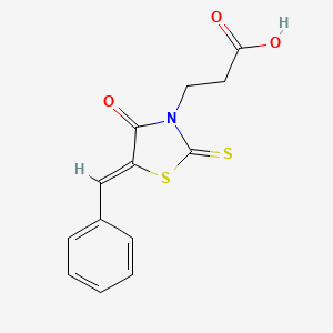 molecular formula C13H11NO3S2 B2915252 (Z)-3-(5-benzylidene-4-oxo-2-thioxothiazolidin-3-yl)propanoic acid CAS No. 1266675-59-5