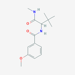 molecular formula C15H22N2O3 B2915253 N-{2,2-dimethyl-1-[(methylamino)carbonyl]propyl}-3-methoxybenzenecarboxamide CAS No. 318498-13-4