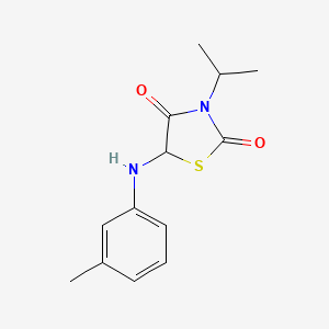 molecular formula C13H16N2O2S B2915256 3-Isopropyl-5-(m-tolylamino)thiazolidine-2,4-dione CAS No. 1048675-84-8