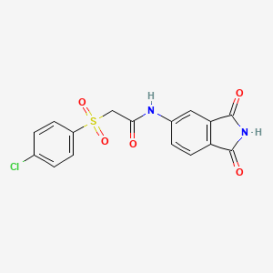 2-(4-chlorophenyl)sulfonyl-N-(1,3-dioxoisoindol-5-yl)acetamide