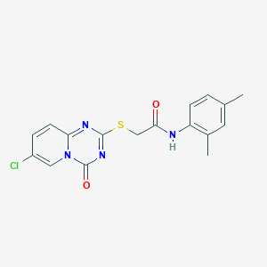 2-(7-chloro-4-oxopyrido[1,2-a][1,3,5]triazin-2-yl)sulfanyl-N-(2,4-dimethylphenyl)acetamide